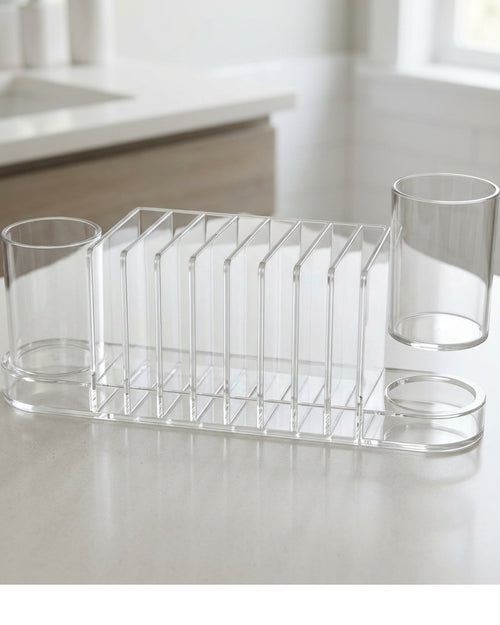Hjxwb Eight Slot Acrylic Palette Organizer with Two Removable Cups Clear - Lifestyle view