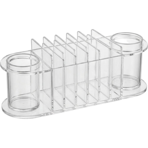 Hjxwb Eight Slot Acrylic Palette Organizer with Two Removable Cups Clear - Product view