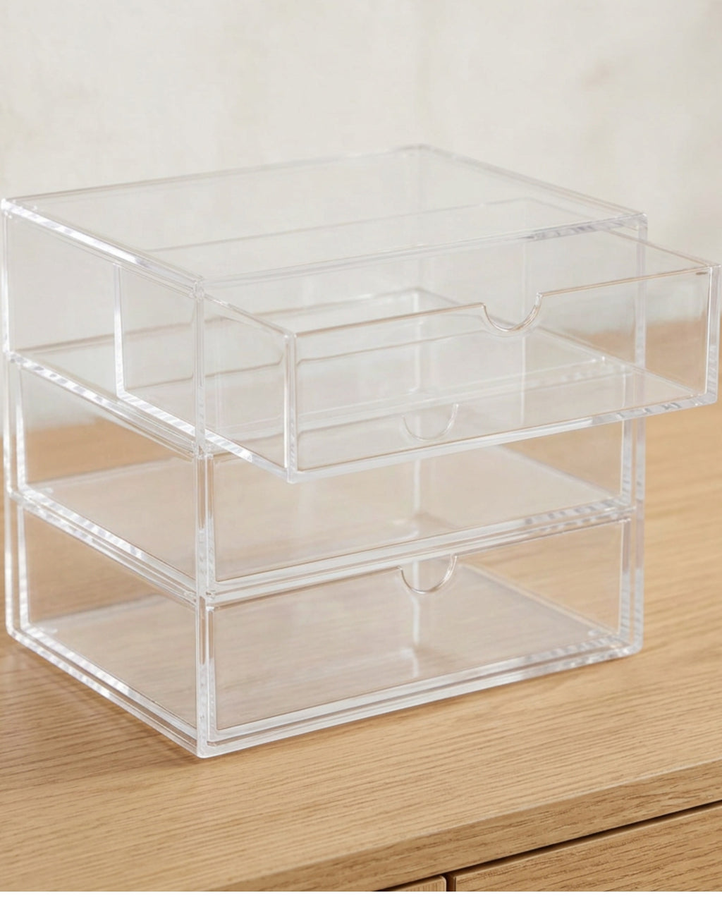 Hjxwb Three Drawer Modular Acrylic Cosmetic Storage Tower Clear - Lifestyle view