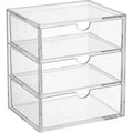 Hjxwb Three Drawer Modular Acrylic Cosmetic Storage Tower Clear - Product view