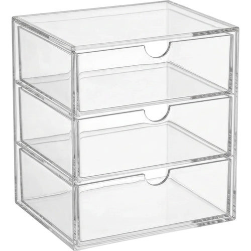 Hjxwb Three Drawer Modular Acrylic Cosmetic Storage Tower Clear - Product view