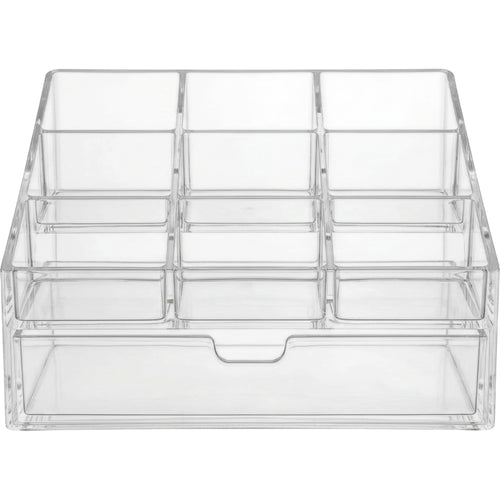 Hjxwb Tiered Nine Compartment Acrylic Cosmetic Organizer with Drawer Clear - Product view